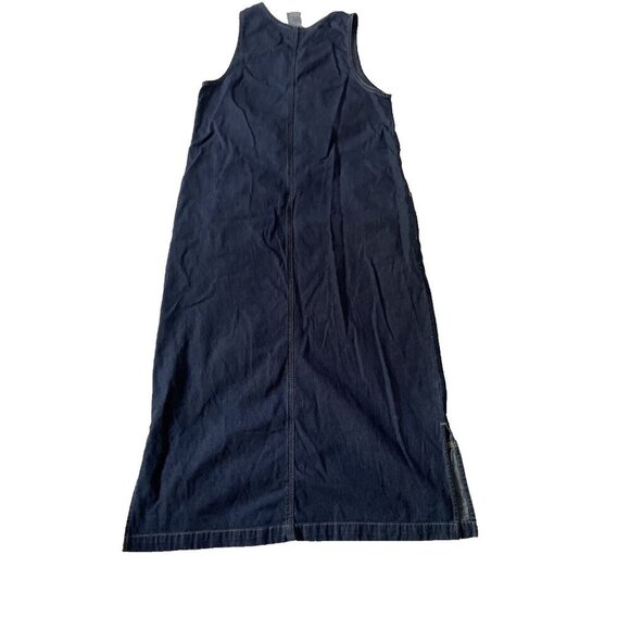 Basic Editions Womens Denim Sleeveless Jumper Dress M Medium Blue Cotton - Picture 2 of 10
